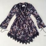 Nicole Miller N/Nicholas Floral Print Knee-Length Lace Insert Mini Dress Size 0 Photo 1