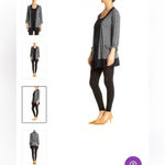 Splendid  cardigan open front long sleeve button tabs 2 pockets navy white size L Photo 13