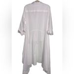 New York & Company White Asymmetrical Long Sleeve Shirt Dress Size Large NWT Photo 4