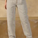 Sundance  Riviera Linen Flax Cotton Grey Pants Size 8 Photo 0