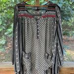 Free People  Feather In The Wind Tunic Top Black Beaded Size XS Photo 0