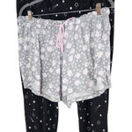 Joyspun Pajama Bottoms Set of 2 Black Star PJ Pants Gray Floral PJ Shorts Large Photo 0