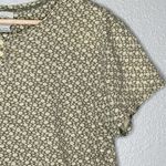 American Eagle VTG 90s  Floral Henley Top L Made in Korea Cotton Cottagecore Boho Photo 4