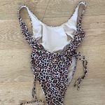 LA Hearts  by Pacsun Leopard Print One Piece Tie Side Swimsuit in Brown & Tan Photo 3