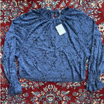 Free People Olivia lace top Navy Blue Size XS NWT Photo 0