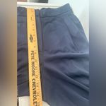 Babaton Aritzia Navy Satin Dress Pants Straight Leg Pleated Office Party Sz 8 Photo 8