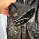 Luigi lamberto Women 50 Mid Length parka Leather Jacket Lined. Black. Black Size undefined Photo 13