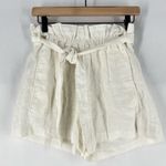 Aritzia Wilfred White Linen Belted Tie Waist Pull On Paperbag Shorts Photo 1