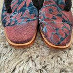 Free People Butterfly Effect Slip On Mules Red Blue Metallic Fur Lined Size 38 Photo 2