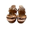 UGG  Mattie Leather Wedges Tan Size 8.5 Summer Boho Hippie Neutral Beach Vacation Photo 3