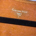 Garnet Hill Embroidered Organic-Linen Split-Neck Tee Size L Casual Boho Peasant Photo 5