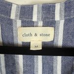 Cloth & Stone Linen Blend Navy and White Striped Romper Size Medium Photo 6