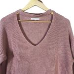 American Eagle Outfitters Deep V-Neck Sweater Womens M Pink Cozy Feminine Photo 2