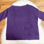 Bar III Purple Plus SizeRibbed Zipper-Sleeve On or Off Shoulder Sweater Photo 3