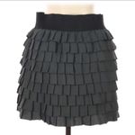 BB Dakota  TIERED RUFFLE PLEATED BLACK LINED TWEE SOFTGIRL SKIRT L Photo 2