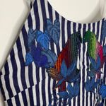 Farm Rio Embroidered Applique Stripe Mini Dress XS New Photo 4