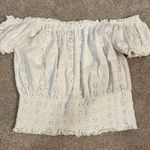 White Off the Shoulder Crop Top Size M Photo 0