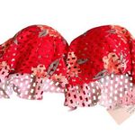 Beach Riot  Bikini Top Strapless Coral Gables Laser Mesh Cutout XS Floral Vaca Photo 0