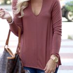 EXPRESS Top mauve choker collar tunic large Photo 6