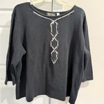 Bob Mackie  1980s Sequin Top Dynasty Black Silver Retro Photo 0