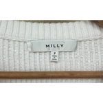 Milly  White Ribbed Knit Bell Sleeve Sweater Pullover Crewneck Women’s Petite S Photo 4