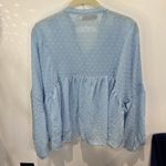 Bishop and Young Bishop + Young Blue Swiss Dot Blouse Top Long Sleeve Lace Detail Small Photo 2