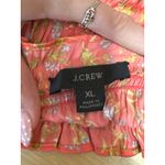 J. Crew Women's Orange Floral Ruffle Smocked Sleeveless Peplum Crop Tank Top XL Photo 2