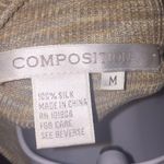 Tan & Gray Composition Silk Turtle Neck T Photo 5