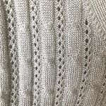 Chico's Sweater Womens Sz1 🩶Gray🩶 Metallic V Neck Cable Knit Long Sleeve Pullover Photo 2