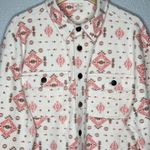 Simply Southern  Shacket Flannel Jacket Womens L Pink White Aztec Western Cozy Photo 2