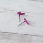 Metallic Pink with Clear Accents Stud Earrings Photo 4