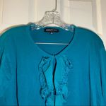 Jones New York  Blue/Teal Ruffle Accent Long Sleeve Top size 3X Photo 3