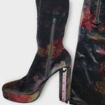 Madden Girl  Groupie Black Floral Velvet Over The Knee Platform Heel Boot Size 9 Photo 6