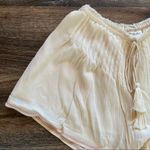 Lost + Wander  Boho Cream Embroidered Hem Shorts Size Medium Photo 2