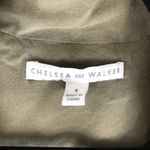 Chelsea and Walker Womens Christy Silk Cargo Jacket Oversized Pockets Green 4 Photo 2