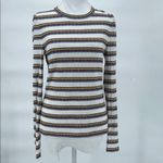 Veronica Beard  Jeans Striped Ribbed Knit Long Sleeve Top Size Small EUC Photo 4