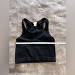 Bozzolo  Black Ribbed Crop Tank Top Sports Bra Activewear Gym Casual Sz S/M EUC Photo 3