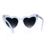 White Heart Shape Cat‎ Eye Plastic Groovy Sunglasses Photo 1