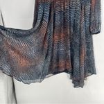 Mint Velvet Sheer Snake Print Fit & Flare Trapeze Asymmetrical Midi Dress 18 Blue Photo 9