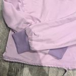 Womens Purple Cropped Sweatshirt Hoodie Size Medium Long Sleeves Hooded Photo 1