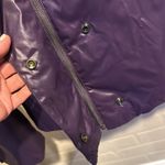 Chico's puffer jacket coat filled size 2 like new zip & snap closure purple sz 12 Photo 3