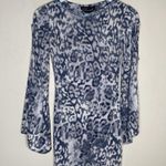 Donatella Cheetah Leopard Print Long Sleeve Mini Formal Dress XS Gray Photo 1