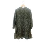 ZARA  Khaki Green Claris Printed‎ V-Neck Short Sleeve Dress Small Photo 4
