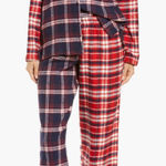 Nordstrom  Family Patchwork Cotton Flannel Pajamas Pant Set Red Navy M Photo 0