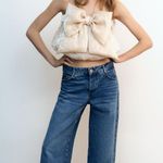 ZARA  Chic Cream Bow Top Photo 1