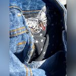 ZARA TRF Butterfly 🦋 Embroidered Distressed MOM FIT DENIM Shorts Photo 12