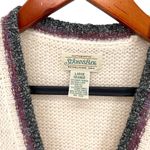 Vintage Women’s Wool Blend Cardigan Sweater Vest Pink Cream Size L Photo 8