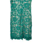 New York & Co. Sleeveless Lace Overlay Green Sheath Dress Women's 12 Photo 5