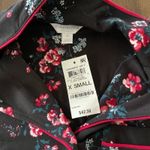 Charter Club ⭐️  Intimates Soft Silky Button Down‎ Black Floral Pajamas Womens XS Photo 5