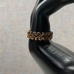 Vintage CopperTone Filigree Heart Band Stacking Ring Size 9 Sweetheart Jewelry Gold Photo 6